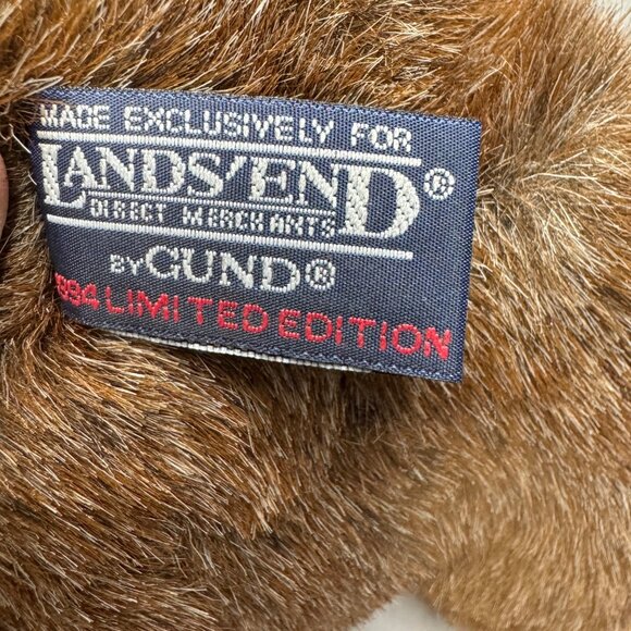 Gund Lands’ End Grizzly Grabinski Rugby Bear Plush 1994 w/ Original Box Vtg - Picture 13 of 13